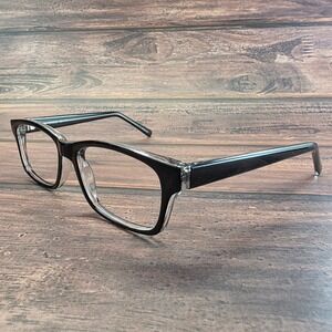 Randolph‎ Eagle Black Clear Rectangular Eyeglass Frames 52-19-145 Japan Made